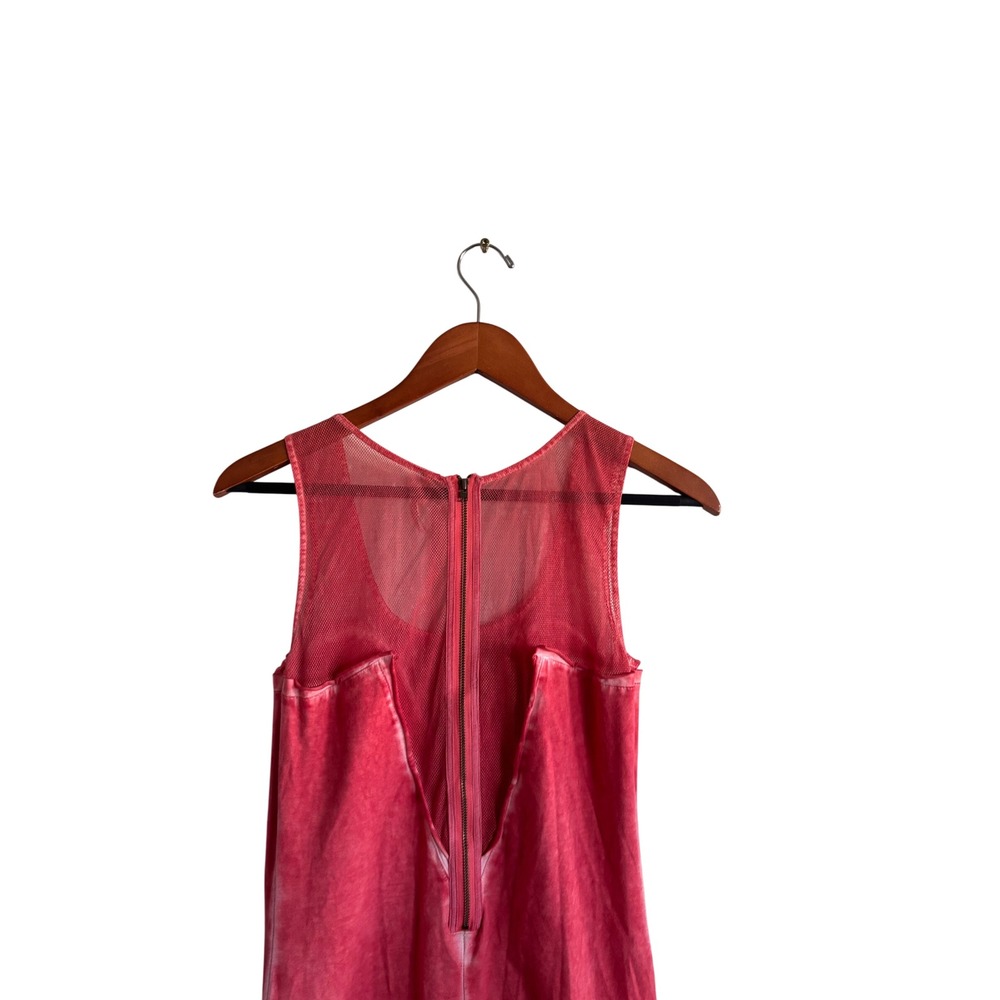 Free People Coral Mesh Lace Illusion Mini Dress Back Zip‎ Sheer Sleeveless - Picture 5 of 6
